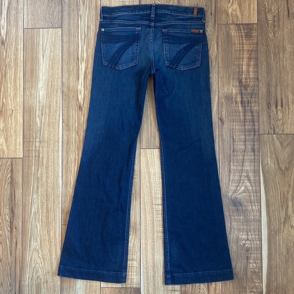 7 For All Mankind Dojo Jeans Size 31 Wide Leg Stretch - Picture 6 of 8
